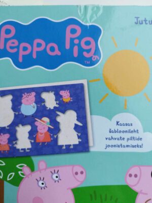 Põrsas Peppa. Lähme koos Peppaga õue! Juturaamat ja šabloonid (defektiga)